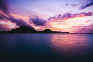 French Polynesia Purple Sky Wallpaper