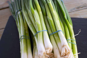 Fresh Bundle Of Spring Onions Wallpaper