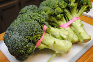 Fresh Green Broccoli With Pink Tie Wallpaper
