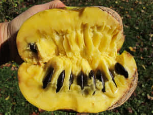 Fresh Halved Pawpaw Fruit Wallpaper