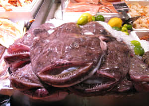 Fresh Monkfishon Iceat Seafood Market Wallpaper