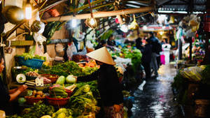 Fresh Produce At Local Public Market Wallpaper