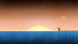 Freshwater Fishing Pixel Art Wallpaper