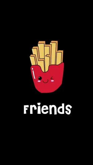 Friends - A Cute Cartoon Of French Fries Wallpaper