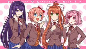 Friends Come In All Shapes, Sizes, And Styles In Doki Doki Wallpaper