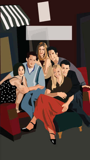 Friends Iphone Vector Art Wallpaper