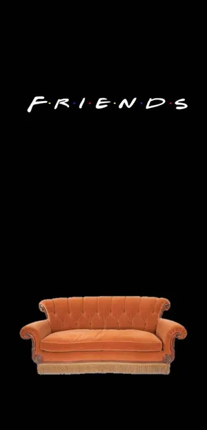 Friends Logo Orange Couch Wallpaper