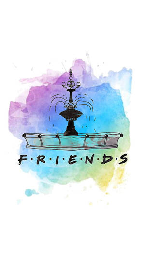 Friends Tv Show Colorful Fountain Wallpaper