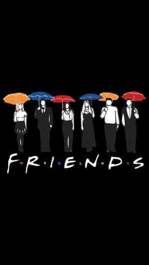 Friends Tv Show Colorful Umbrellas Wallpaper