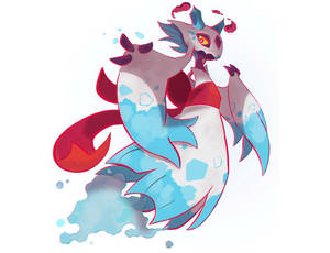 Froslass With Red And Blue Tones Wallpaper