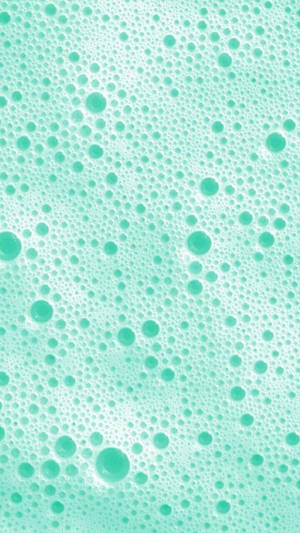Frothy Pastel Green Aesthetic Bubbles Wallpaper