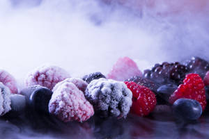 Frozen Berry Fruits Wallpaper