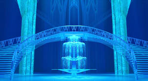 Frozen Castle Fountain Wallpaper