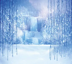 Frozen Castle Ice Waterfall Wallpaper