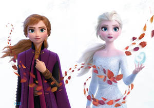 Frozen Elsa Anna Leaves Wallpaper