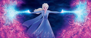 Frozen Elsa Powers Pink Flames Wallpaper