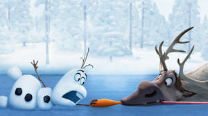 Frozen Olaf And Sven Wallpaper