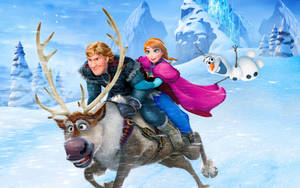 Frozen Reindeer Running Wallpaper