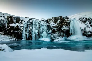 Frozen Waterfall Wallpaper