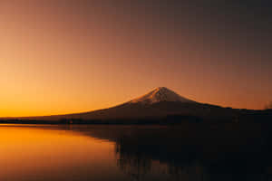 Fuji-san On Orange Dusk Wallpaper