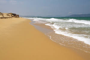 Fukuoka's Turquoise Ocean View Wallpaper