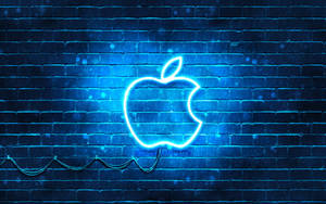 Full Hd Illuminated Blue Apple Wallpaper