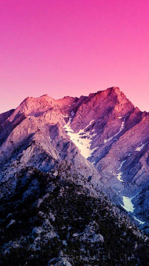 Full Hd Pink Sky On Mountain Android Wallpaper