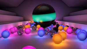 Full Hd Tablet Glowing Balls Wallpaper