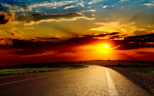 Full Hd Tablet Road At Dusk Wallpaper