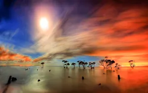 Full Hd Tablet Sunset Horizon Wallpaper