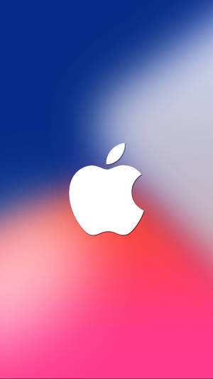 Full Hd White Apple On Multicolored Blur Wallpaper