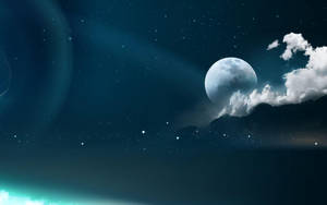 Full Moon And Starry Sky Wallpaper