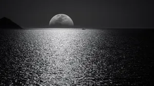 Full Moon In Ocean Wallpaper