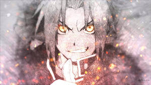 Fullmetal Alchemist Edward Elric Sketch With Sparks Wallpaper