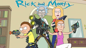 Fully Armed Smith Family Rick And Morty 4k Wallpaper