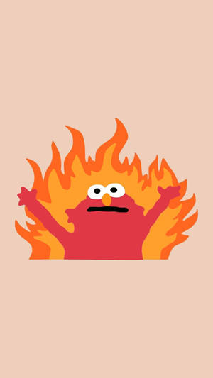 Funny Aesthetic Elmo Burning Wallpaper