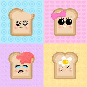 Funny Bread Faces Aesthetic Wallpaper