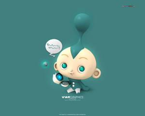 Funny Cartoon Robot Wallpaper