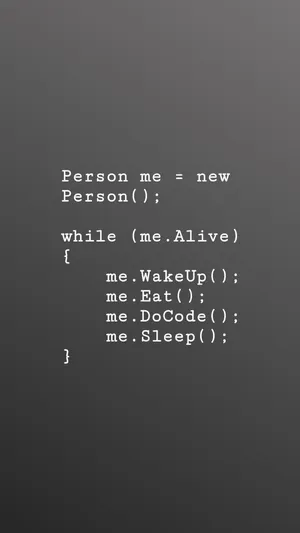 Funny Coding Person Routine Wallpaper