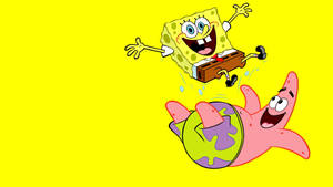 Funny Spongebob And Patrick Bouncing Wallpaper