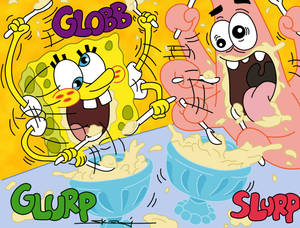 Funny Spongebob Crazy For Ice Cream Wallpaper
