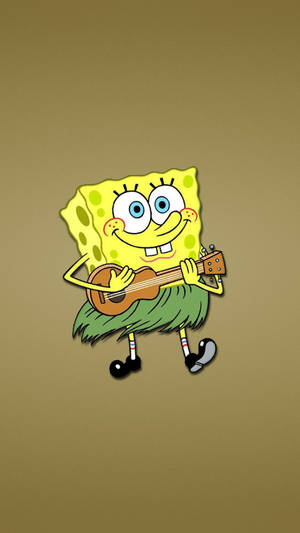Funny Spongebob In A Grass Skirt Wallpaper