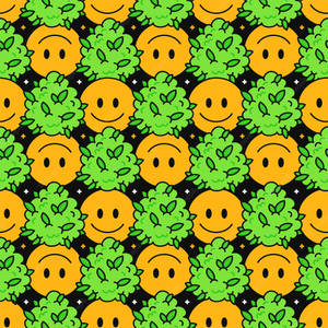 Funny Weed Smiley Face Wallpaper