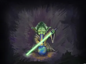 Funny Yoda On Weed Wallpaper