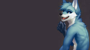 Furry Ice Blue Male Wolf Wallpaper