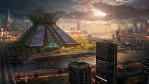 Future City Skyscraper Desktop Wallpaper