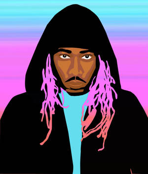 Future Rapper Pink And Blue Art Wallpaper