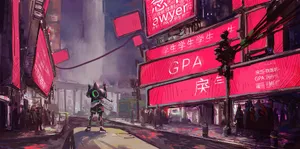 Futuristic Cityscape At Night Wallpaper