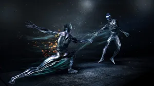 Futuristic Digital Art Fencing Wallpaper