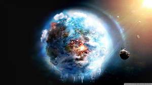 Futuristic Earth In Space Wallpaper